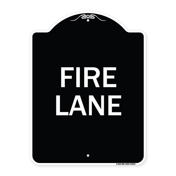 Fire Lane Supplementary Heavy-Gauge Aluminum Architectural Sign, 24" x 18", BW-1824-23991